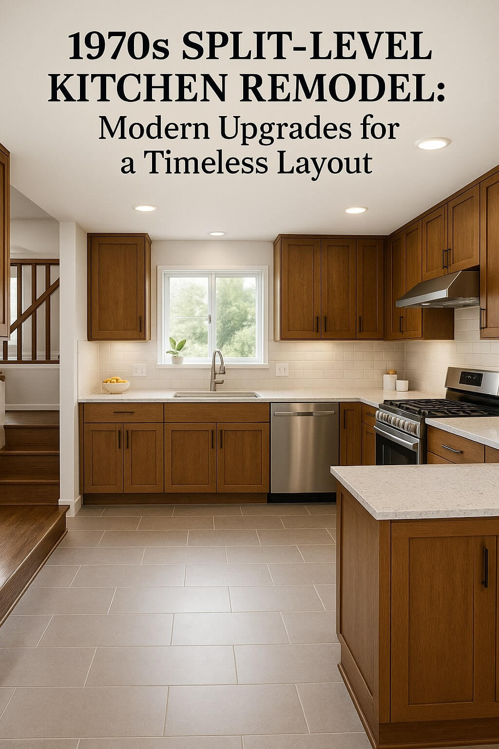 1970’s Split Level Kitchen Remodel: Modern Upgrades for a Timeless Layout